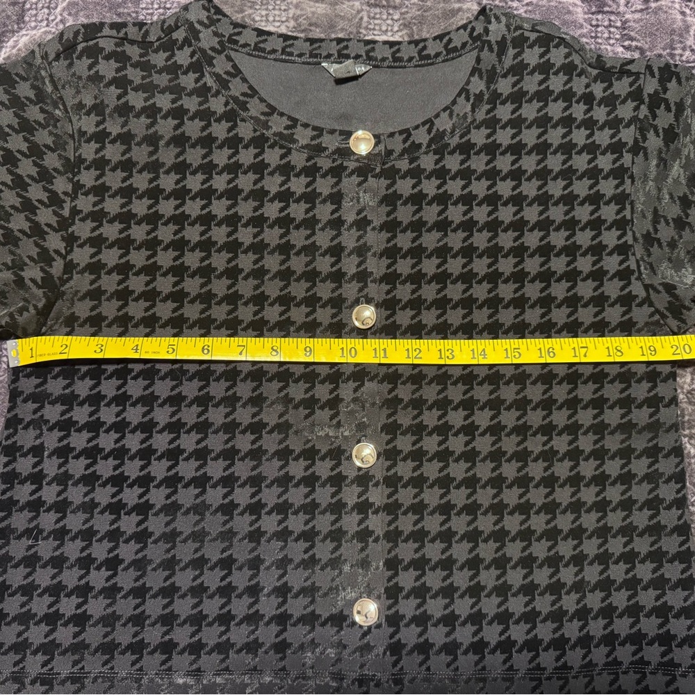 Ann Taylor Black Houndstooth Cropped Jacket - Picture 4 of 5
